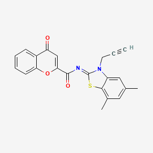 N-(5,7-dimethyl-3-prop-2-ynyl-1,3-benzothiazol-2-ylidene)-4-oxochromene-2-carboxamide