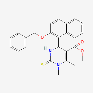 Methyl 4-(2-(benzyloxy)naphthalen-1-yl)-1,6-dimethyl-2-thioxo-1,2,3,4-tetrahydropyrimidine-5-carboxylate
