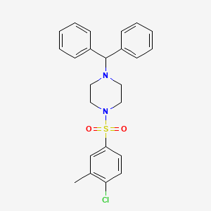 molecular formula C24H25ClN2O2S B2982172 1-二苯甲基-4-((4-氯-3-甲基苯基)磺酰基)哌嗪 CAS No. 325813-89-6