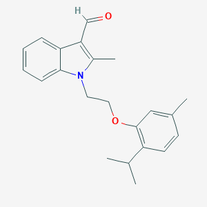 molecular formula C22H25NO2 B298218 2-methyl-1-{2-[5-methyl-2-(propan-2-yl)phenoxy]ethyl}-1H-indole-3-carbaldehyde 