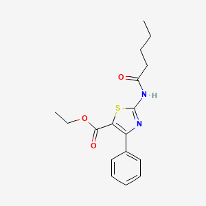 molecular formula C17H20N2O3S B2982184 Ethyl 2-pentanamido-4-phenylthiazole-5-carboxylate CAS No. 312604-93-6