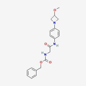 molecular formula C20H23N3O4 B2982189 苄基(2-((4-(3-甲氧基氮杂环丁烷-1-基)苯基)氨基)-2-氧代乙基)氨基甲酸酯 CAS No. 2034262-00-3
