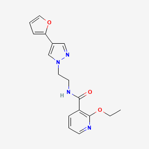 molecular formula C17H18N4O3 B2982194 2-ethoxy-N-(2-(4-(furan-2-yl)-1H-pyrazol-1-yl)ethyl)nicotinamide CAS No. 2034512-12-2