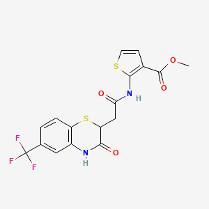 methyl 2-(2-(3-oxo-6-(trifluoromethyl)-3,4-dihydro-2H-benzo[b][1,4]thiazin-2-yl)acetamido)thiophene-3-carboxylate
