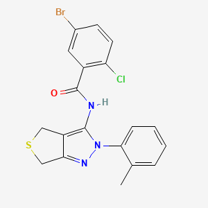 molecular formula C19H15BrClN3OS B2982200 5-溴-2-氯-N-[2-(2-甲基苯基)-4,6-二氢噻吩并[3,4-c]吡唑-3-基]苯甲酰胺 CAS No. 361172-14-7