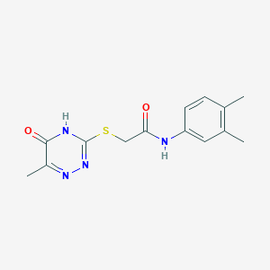 molecular formula C14H16N4O2S B2982204 N-(3,4-二甲基苯基)-2-[(6-甲基-5-氧代-2H-1,2,4-三嗪-3-基)硫烷基]乙酰胺 CAS No. 626206-96-0