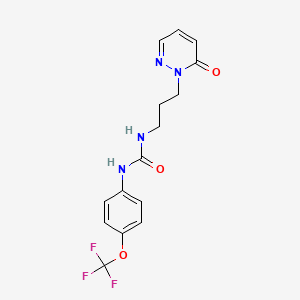 molecular formula C15H15F3N4O3 B2982208 1-(3-(6-oxopyridazin-1(6H)-yl)propyl)-3-(4-(trifluoromethoxy)phenyl)urea CAS No. 1105199-34-5