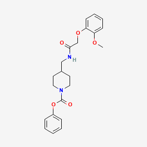 molecular formula C22H26N2O5 B2982213 Phenyl 4-((2-(2-methoxyphenoxy)acetamido)methyl)piperidine-1-carboxylate CAS No. 1235349-50-4
