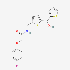 2-(4-fluorophenoxy)-N-((5-(hydroxy(thiophen-2-yl)methyl)thiophen-2-yl)methyl)acetamide