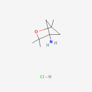 molecular formula C8H16ClNO B2982230 1,3,3-Trimethyl-2-oxabicyclo[2.1.1]hexan-4-amine;hydrochloride CAS No. 2253640-45-6