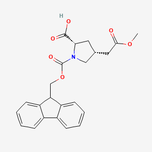 molecular formula C23H23NO6 B2982232 (2S,4R)-1-(((9H-芴-9-基)甲氧基)羰基)-4-(2-甲氧基-2-氧代乙基)吡咯烷-2-羧酸 CAS No. 2171265-74-8