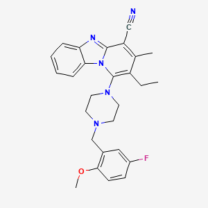 2-Ethyl-1-[4-(5-fluoro-2-methoxybenzyl)piperazin-1-yl]-3-methylpyrido[1,2-a]benzimidazole-4-carbonitrile