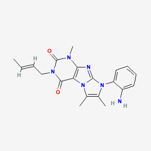 (E)-8-(2-aminophenyl)-3-(but-2-en-1-yl)-1,6,7-trimethyl-1H-imidazo[2,1-f]purine-2,4(3H,8H)-dione