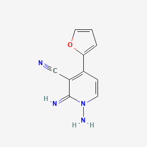 molecular formula C10H8N4O B2982242 1-Amino-4-(2-furyl)-2-imino-1,2-dihydro-3-pyridinecarbonitrile CAS No. 108766-99-0