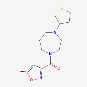 molecular formula C14H21N3O2S B2982259 (5-Methylisoxazol-3-yl)(4-(tetrahydrothiophen-3-yl)-1,4-diazepan-1-yl)methanone CAS No. 2309705-73-3