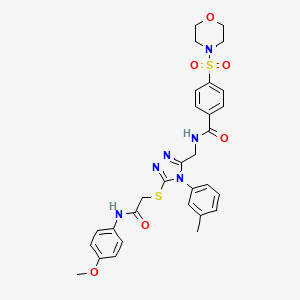 N-[[5-[2-(4-methoxyanilino)-2-oxoethyl]sulfanyl-4-(3-methylphenyl)-1,2,4-triazol-3-yl]methyl]-4-morpholin-4-ylsulfonylbenzamide