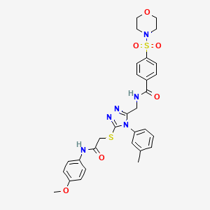 molecular formula C30H32N6O6S2 B2982270 N-[[5-[2-(4-甲氧基苯胺)-2-氧代乙基]硫烷基-4-(3-甲基苯基)-1,2,4-三唑-3-基]甲基]-4-吗啉-4-基磺酰基苯甲酰胺 CAS No. 310427-44-2