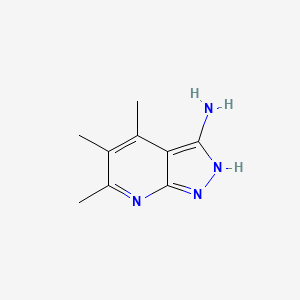 molecular formula C9H12N4 B2982272 4,5,6-三甲基-1H-吡唑并[3,4-b]吡啶-3-胺 CAS No. 151693-89-9