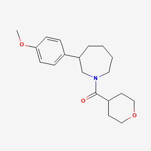 molecular formula C19H27NO3 B2982275 (3-(4-甲氧基苯基)氮杂环-1-基)(四氢-2H-吡喃-4-基)甲苯酮 CAS No. 1797160-42-9