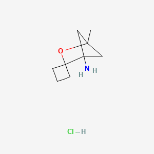 molecular formula C9H16ClNO B2982284 1-Methylspiro[2-oxabicyclo[2.1.1]hexane-3,1'-cyclobutane]-4-amine;hydrochloride CAS No. 2490420-58-9