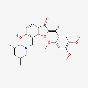 (Z)-7-((3,5-dimethylpiperidin-1-yl)methyl)-6-hydroxy-2-(2,4,5-trimethoxybenzylidene)benzofuran-3(2H)-one