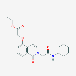 molecular formula C21H26N2O5 B2982298 Ethyl 2-[2-[2-(cyclohexylamino)-2-oxoethyl]-1-oxoisoquinolin-5-yl]oxyacetate CAS No. 868224-21-9