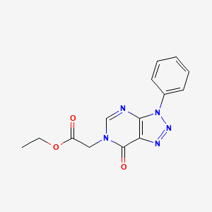 molecular formula C14H13N5O3 B2982302 Ethyl 2-(7-oxo-3-phenyltriazolo[4,5-d]pyrimidin-6-yl)acetate CAS No. 892479-56-0