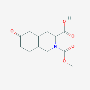 molecular formula C12H17NO5 B2982304 2-甲氧羰基-6-氧代-1,3,4,4a,5,7,8,8a-八氢异喹啉-3-甲酸 CAS No. 1236931-30-8