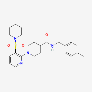 molecular formula C24H32N4O3S B2982307 N-[(4-methylphenyl)methyl]-1-[3-(piperidine-1-sulfonyl)pyridin-2-yl]piperidine-4-carboxamide CAS No. 1185138-73-1