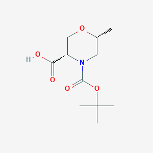molecular formula C11H19NO5 B2982320 (3S,6R)-6-甲基-4-[(2-甲基丙烷-2-基)氧羰基]吗啉-3-甲酸 CAS No. 2361599-13-3