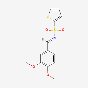 molecular formula C13H13NO4S2 B2982335 (E)-N-(3,4-dimethoxybenzylidene)thiophene-2-sulfonamide CAS No. 308293-28-9