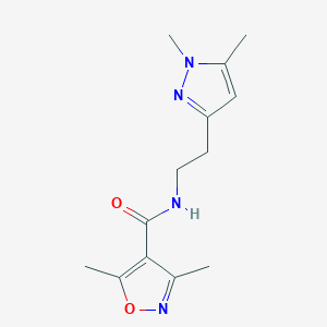molecular formula C13H18N4O2 B2982343 N-(2-(1,5-dimethyl-1H-pyrazol-3-yl)ethyl)-3,5-dimethylisoxazole-4-carboxamide CAS No. 2034236-35-4