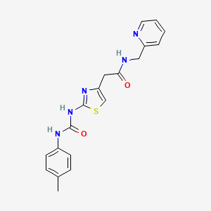 molecular formula C19H19N5O2S B2982344 N-(吡啶-2-基甲基)-2-(2-(3-(对甲苯基)脲基)噻唑-4-基)乙酰胺 CAS No. 921483-94-5
