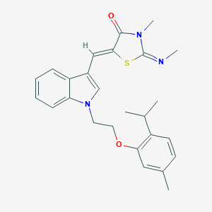 molecular formula C26H29N3O2S B298238 5-({1-[2-(2-isopropyl-5-methylphenoxy)ethyl]-1H-indol-3-yl}methylene)-3-methyl-2-(methylimino)-1,3-thiazolidin-4-one 