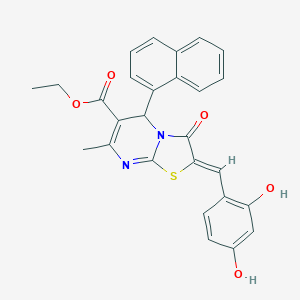 ethyl (2Z)-2-(2,4-dihydroxybenzylidene)-7-methyl-5-(naphthalen-1-yl)-3-oxo-2,3-dihydro-5H-[1,3]thiazolo[3,2-a]pyrimidine-6-carboxylate