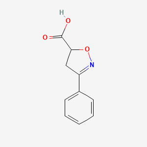 molecular formula C10H9NO3 B2982400 3-苯基-4,5-二氢-异恶唑-5-甲酸 CAS No. 4872-58-6