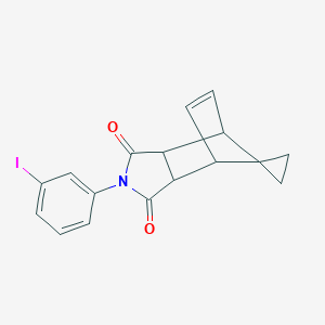 molecular formula C17H14INO2 B298242 2-(3-iodophenyl)-3a,4,7,7a-tetrahydro-1H-spiro[2-aza-4,7-methanoisoindole-8,1'-cyclopropane]-1,3(2H)-dione 