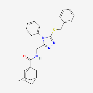 molecular formula C27H30N4OS B2982442 N-[(5-benzylsulfanyl-4-phenyl-1,2,4-triazol-3-yl)methyl]adamantane-1-carboxamide CAS No. 476452-43-4