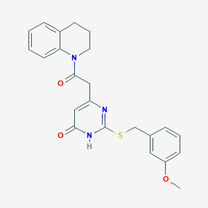 molecular formula C23H23N3O3S B2982468 6-(2-(3,4-dihydroquinolin-1(2H)-yl)-2-oxoethyl)-2-((3-methoxybenzyl)thio)pyrimidin-4(3H)-one CAS No. 1171075-12-9