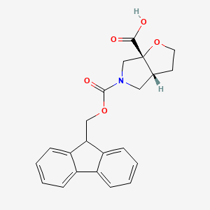 molecular formula C22H21NO5 B2982500 (3Ar,6aR)-5-(9H-fluoren-9-ylmethoxycarbonyl)-3,3a,4,6-tetrahydro-2H-furo[2,3-c]pyrrole-6a-carboxylic acid CAS No. 2137851-84-2