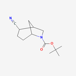 molecular formula C13H20N2O2 B2982506 叔丁基 2-氰基-6-氮杂双环[3.2.1]辛烷-6-羧酸酯 CAS No. 2138051-99-5