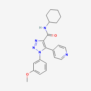 molecular formula C21H23N5O2 B2982512 N-cyclohexyl-1-(3-methoxyphenyl)-5-(pyridin-4-yl)-1H-1,2,3-triazole-4-carboxamide CAS No. 1326889-08-0