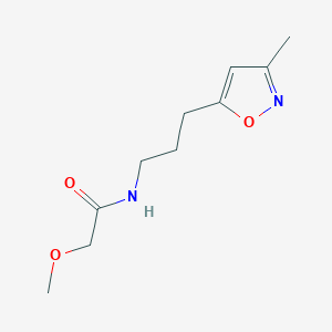 molecular formula C10H16N2O3 B2982513 2-methoxy-N-[3-(3-methyl-1,2-oxazol-5-yl)propyl]acetamide CAS No. 2034587-91-0