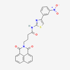 molecular formula C25H18N4O5S B2982514 4-(1,3-二氧代-1H-苯并[de]异喹啉-2(3H)-基)-N-(4-(3-硝基苯基)噻唑-2-基)丁酰胺 CAS No. 325694-79-9