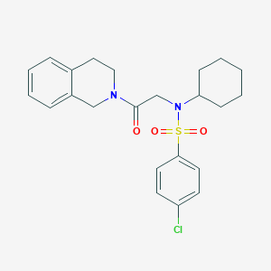 molecular formula C23H27ClN2O3S B298252 4-chloro-N-cyclohexyl-N-[2-(3,4-dihydro-2(1H)-isoquinolinyl)-2-oxoethyl]benzenesulfonamide 