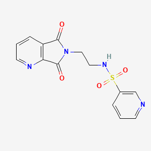 molecular formula C14H12N4O4S B2982522 N-(2-(5,7-二氧代-5H-吡咯并[3,4-b]吡啶-6(7H)-基)乙基)吡啶-3-磺酰胺 CAS No. 2034562-99-5
