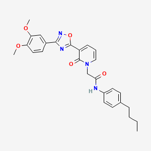 N-(4-butylphenyl)-2-[3-[3-(3,4-dimethoxyphenyl)-1,2,4-oxadiazol-5-yl]-2-oxopyridin-1(2H)-yl]acetamide