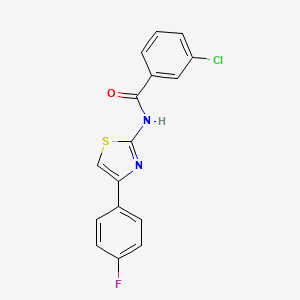 molecular formula C16H10ClFN2OS B2982525 3-氯-N-[4-(4-氟苯基)-1,3-噻唑-2-基]苯甲酰胺 CAS No. 313405-30-0