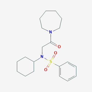 molecular formula C20H30N2O3S B298253 N-[2-(azepan-1-yl)-2-oxoethyl]-N-cyclohexylbenzenesulfonamide 