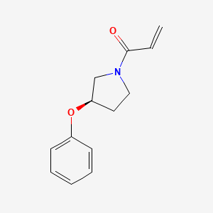 molecular formula C13H15NO2 B2982532 1-[(3R)-3-Phenoxypyrrolidin-1-yl]prop-2-en-1-one CAS No. 2187469-38-9